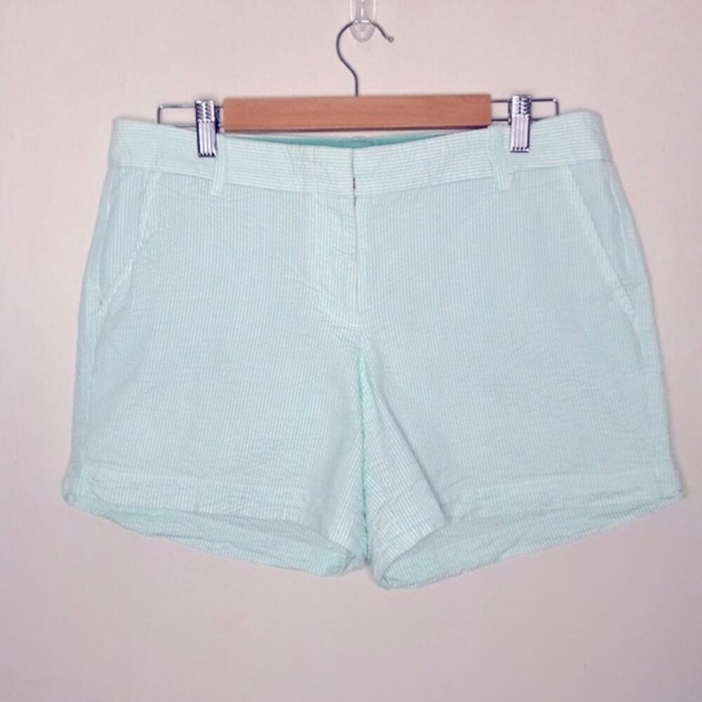 J. Crew White & Turquoise Striped Shorts size 10